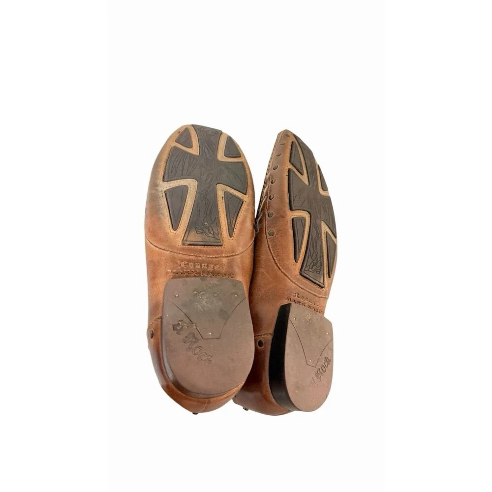 Lounge By Mark Nason Tan Leather Studded Casual Loafers US 10.5 Classic Stylist